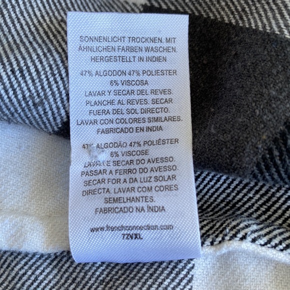 French Connection black and white gingham button up shirt - Picture 11 of 11